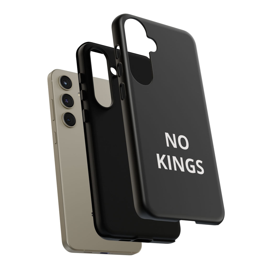Phone Case — "NO KINGS" Minimalist Black Tough Protective Cover