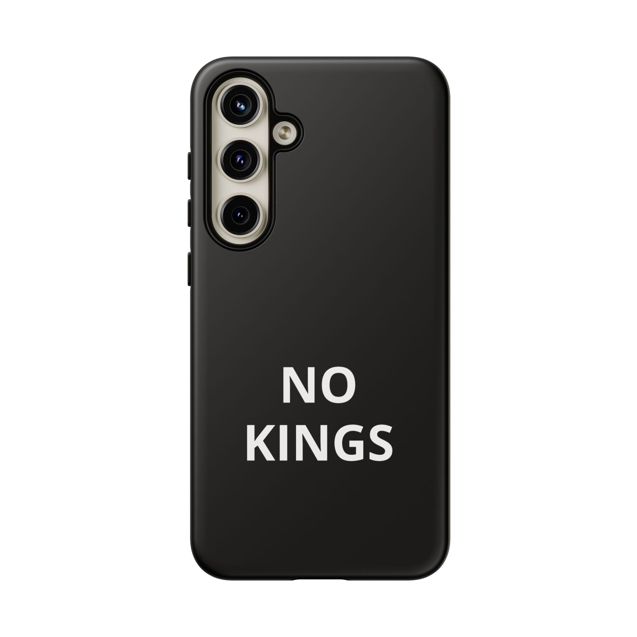 Phone Case — "NO KINGS" Minimalist Black Tough Protective Cover