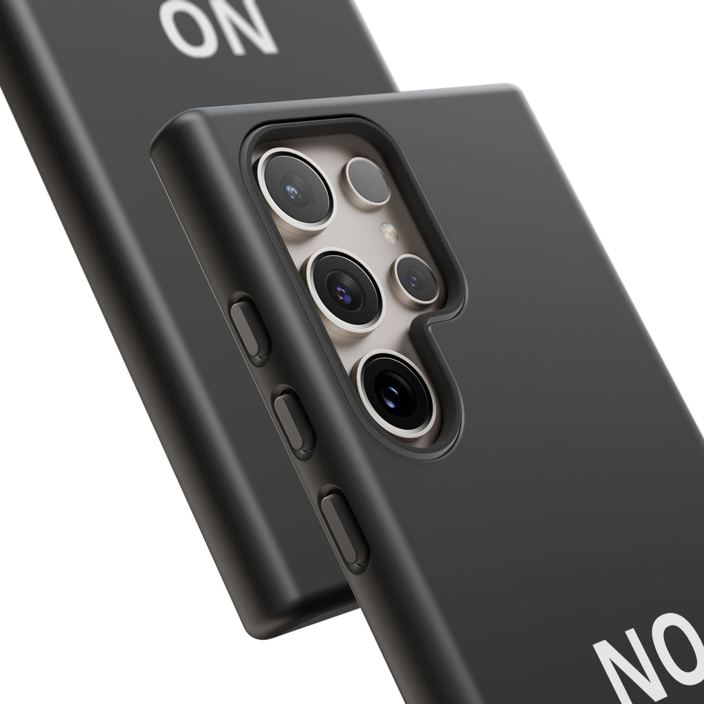 Phone Case — "NO KINGS" Minimalist Black Tough Protective Cover