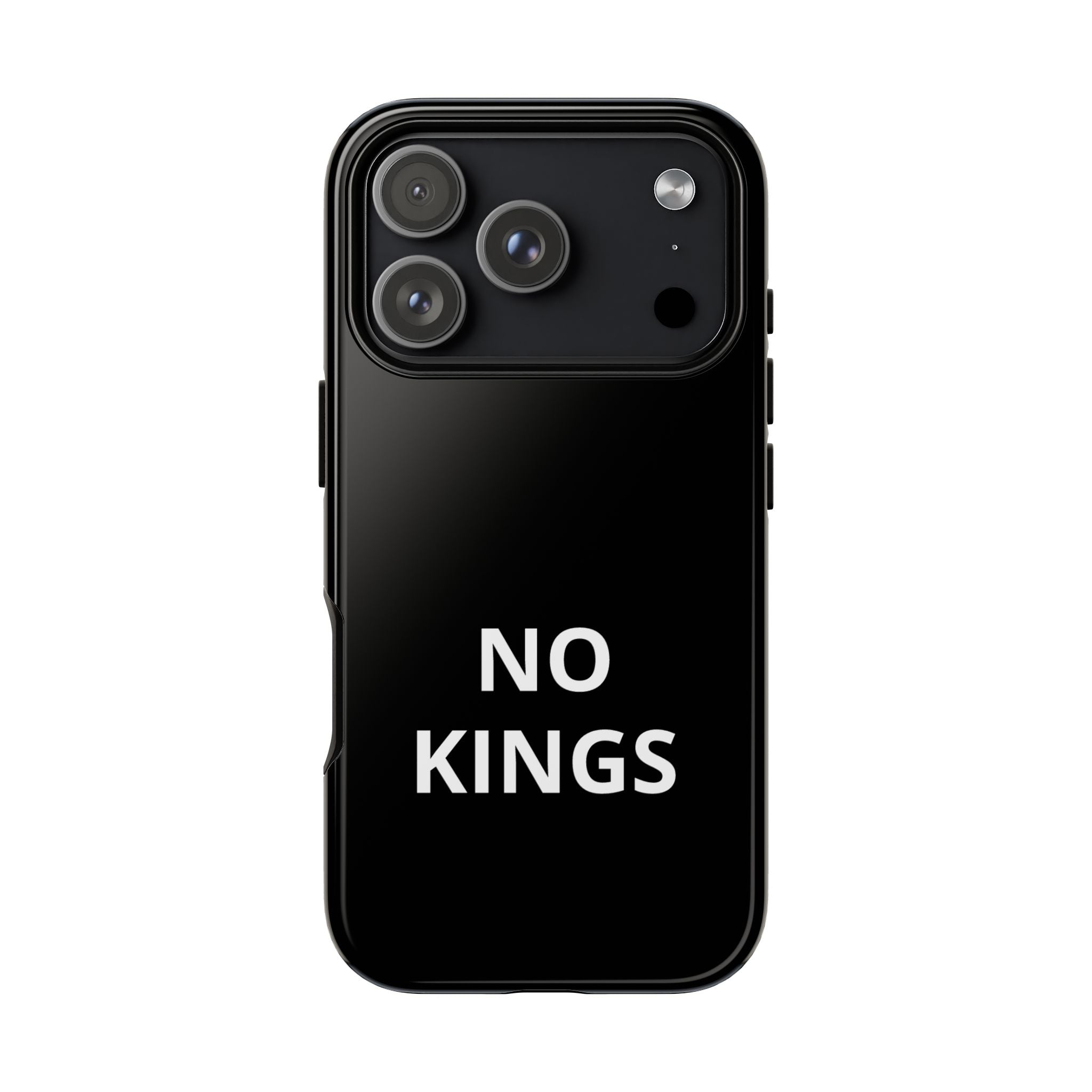 Phone Case — "NO KINGS" Minimalist Black Tough Protective Cover
