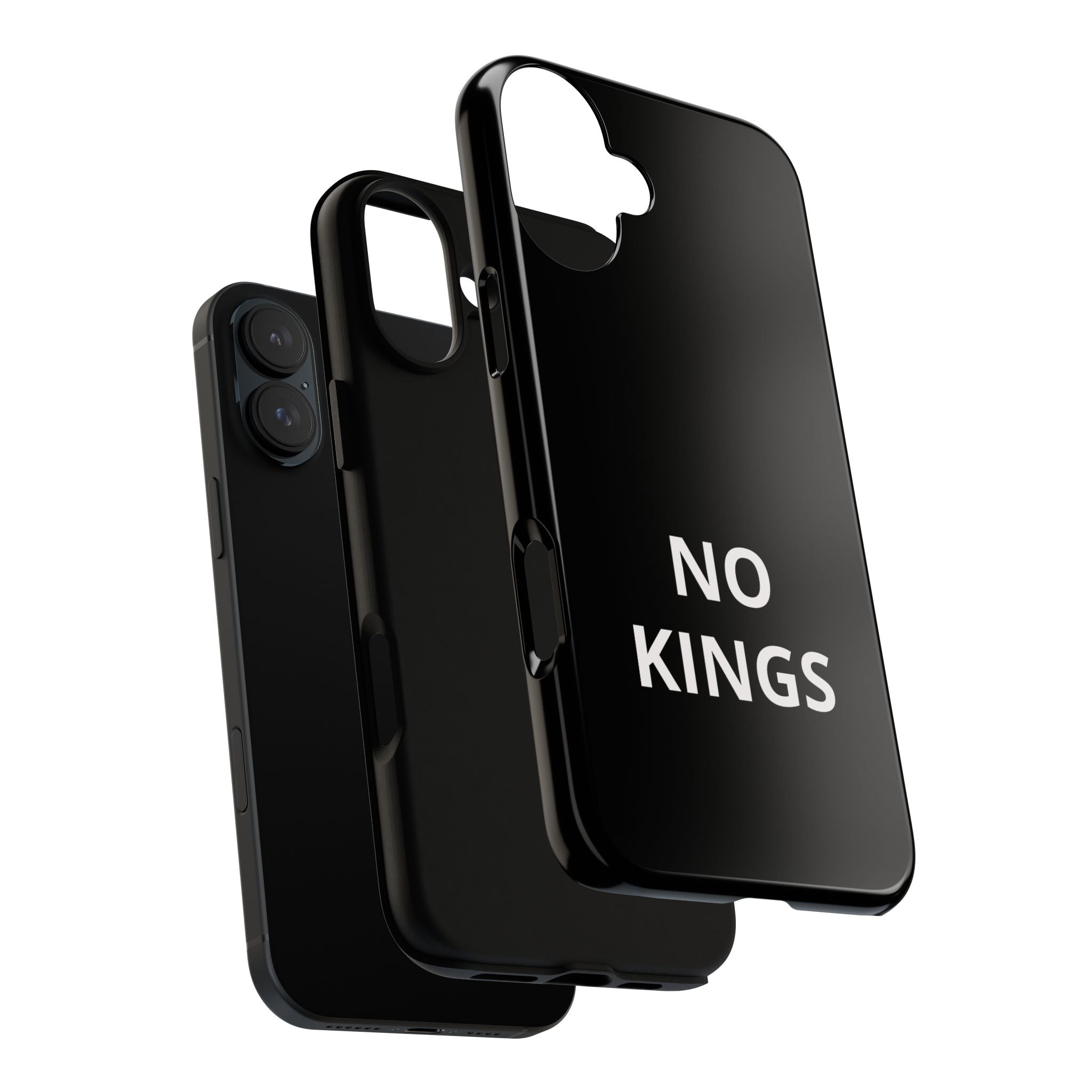Phone Case — "NO KINGS" Minimalist Black Tough Protective Cover