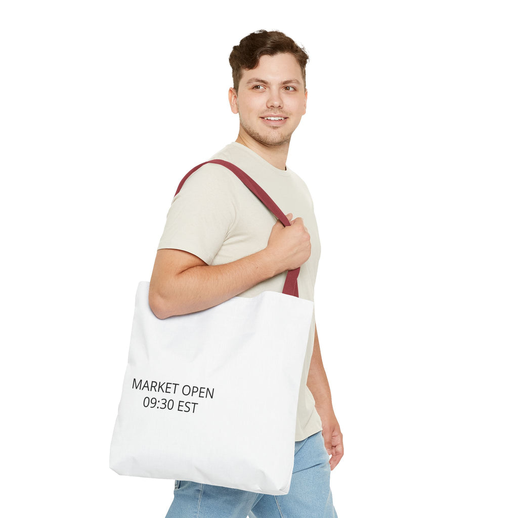 Tote Bag — 'MARKET OPEN 09:30 EST' Minimalist Stock Market Tote