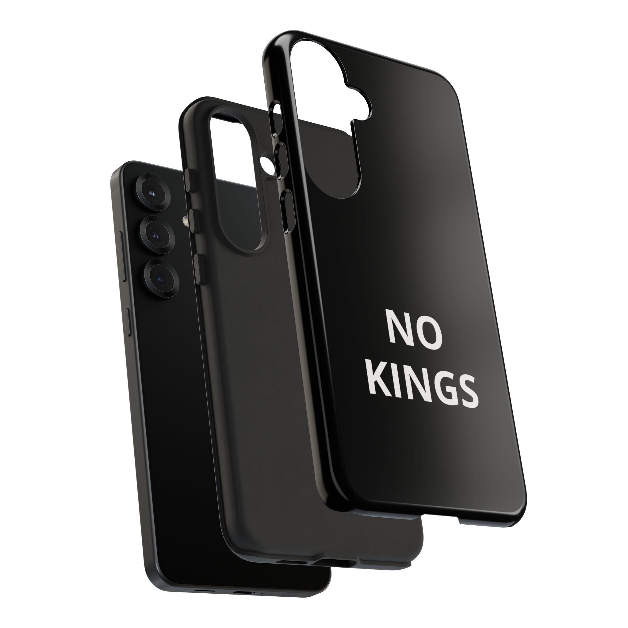 Phone Case — "NO KINGS" Minimalist Black Tough Protective Cover