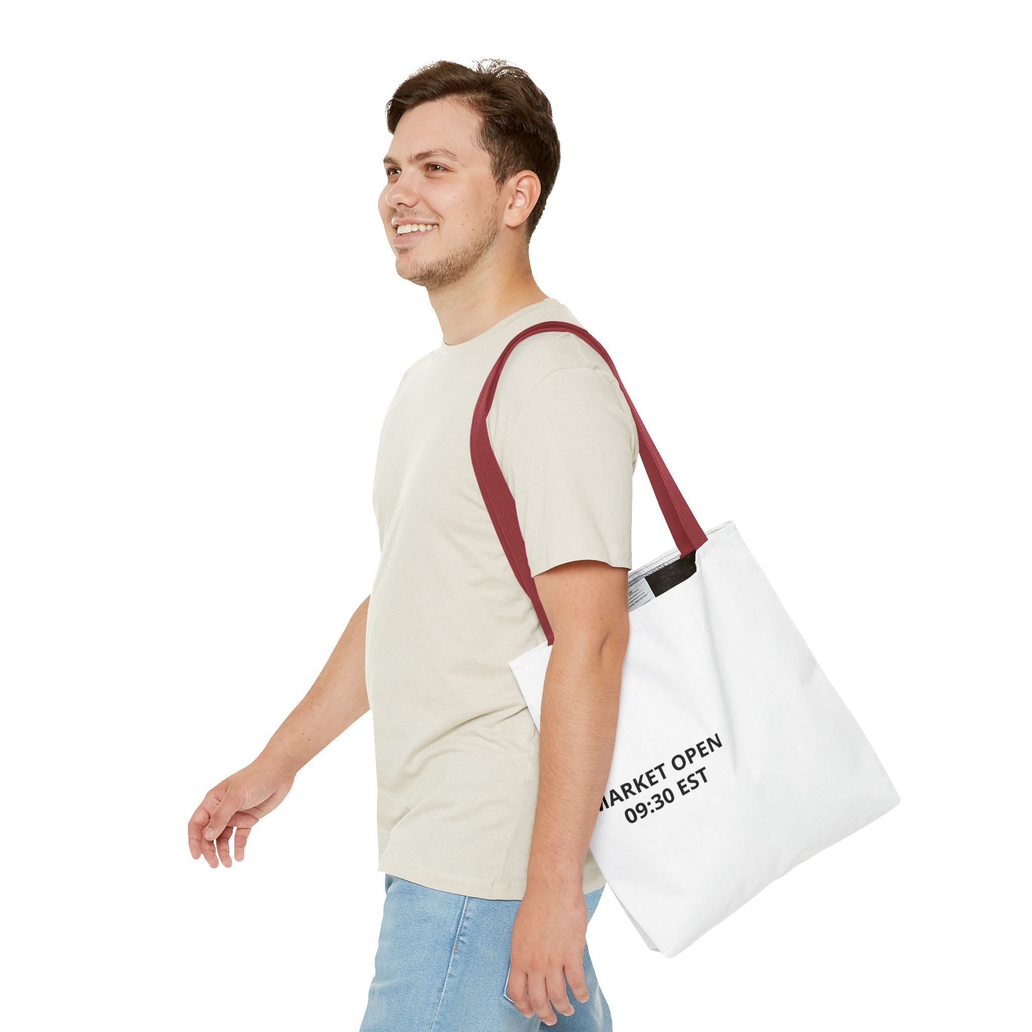 Tote Bag — 'MARKET OPEN 09:30 EST' Minimalist Stock Market Tote