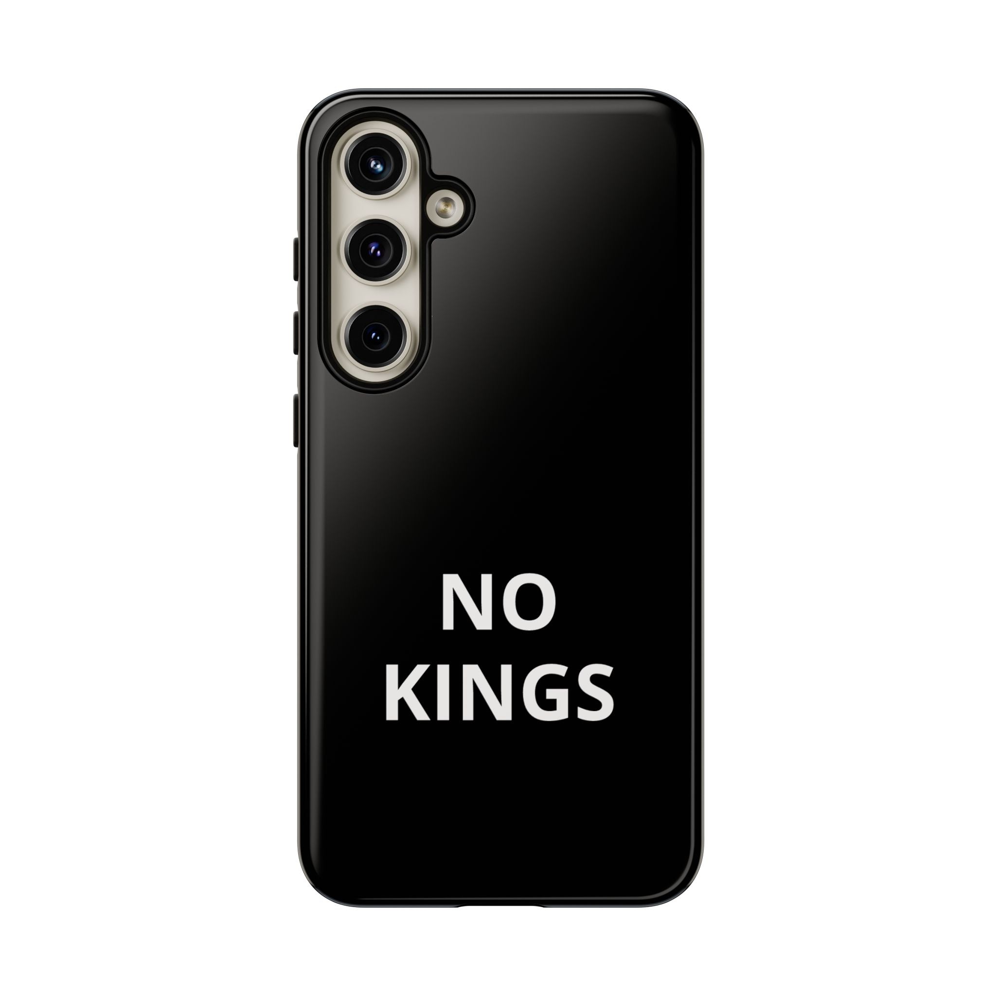 Phone Case — "NO KINGS" Minimalist Black Tough Protective Cover