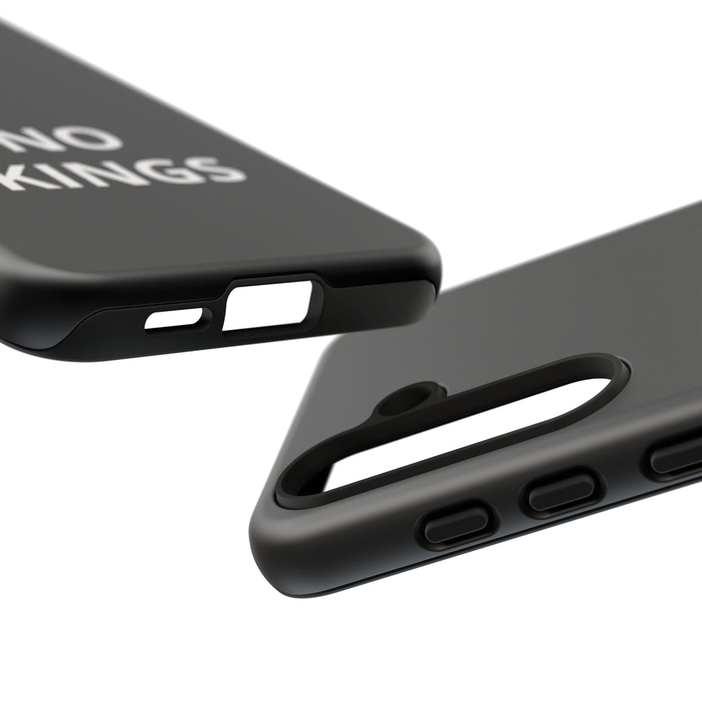 Phone Case — "NO KINGS" Minimalist Black Tough Protective Cover