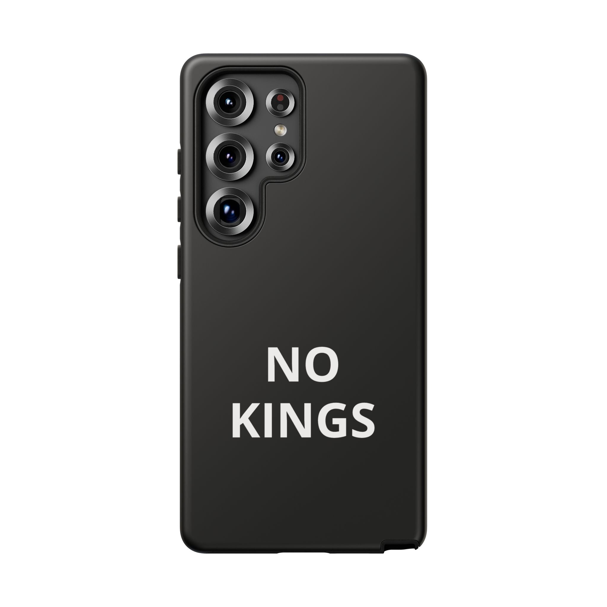 Phone Case — "NO KINGS" Minimalist Black Tough Protective Cover