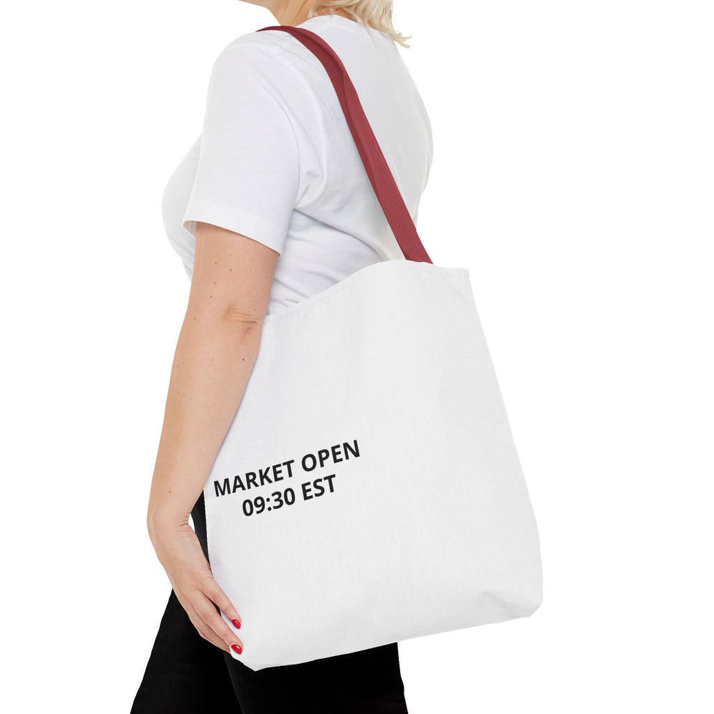 Tote Bag — 'MARKET OPEN 09:30 EST' Minimalist Stock Market Tote