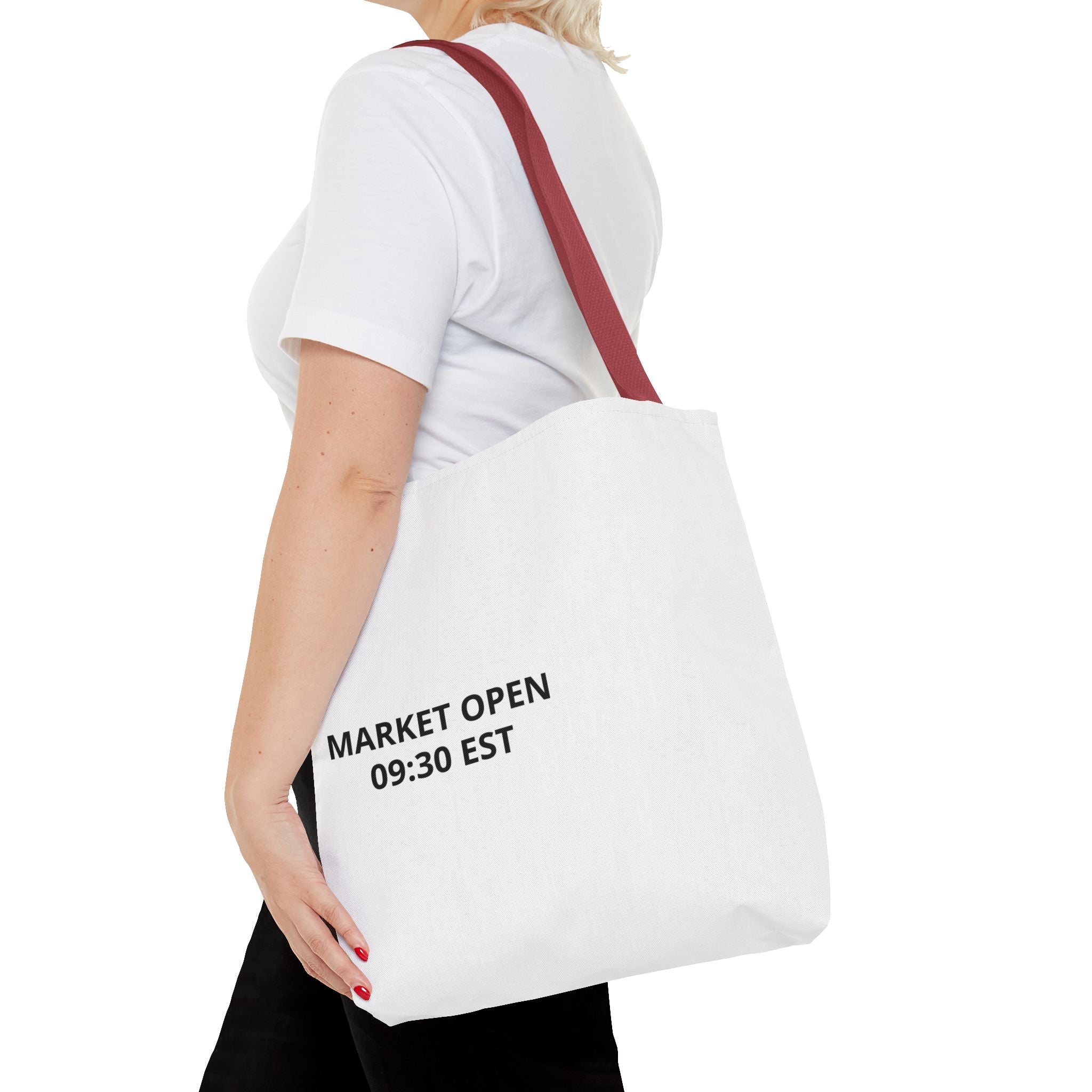 Tote Bag — 'MARKET OPEN 09:30 EST' Minimalist Stock Market Tote